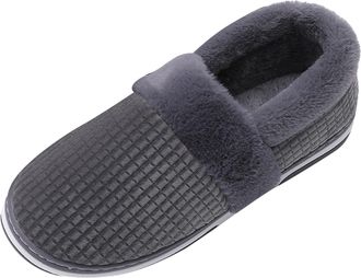 Generic Soft Flop Flip Plush House For Men On Slippers Slippers Shoes Slip Mens Warm Mens Slipper Mens Slippers Size 13 Extra Wide Monogram (Grey, 7)