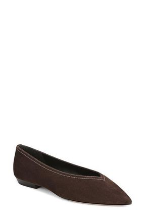 Veronica Beard Bancroft Pointed Toe Flat in Espresso at Nordstrom, Size 5.5