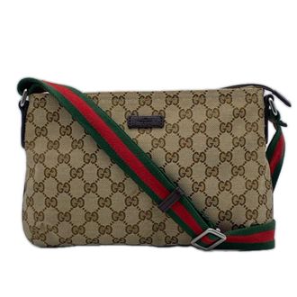 Gucci Beige Brown Multi-Color Gg Canvas Shoulder Bag (Pre-Owned)