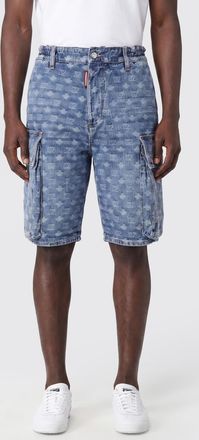 Dsquared2 Bermuda cargo in denim con motivo monogram jacquard