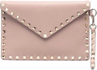 Valentino Garavani Rockstud Clutch - female - Valentino Garavani - Clutches - Beige - ONE SIZE - Bags
