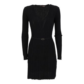 Twinset Gebelte Jurk in Kleur 00006 - Dames - Jurken - Zwart - Maat: XS
