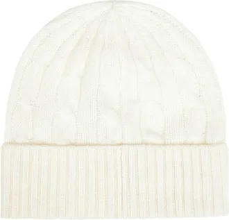 Polo Ralph Lauren Womens Beanie Wool And Cashmere Ivory Hat