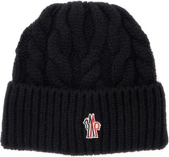 Moncler Black Logo Beanie Cap