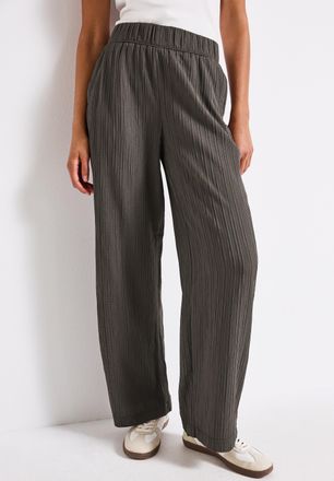 Street One Stoffhose STREET ONE, Damen, Gr. 34, L&auml;nge 30, braun (nomad braun), Web, Obermaterial: 56% Polyester, 41% Viskose, 3% Elasthan, Crinkleoptik, loose fi