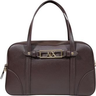 A|X Armani Exchange Tassen, Dames, Bruin, ONE Size, Leer, Handtas met gestructureerd silhouet en handvat