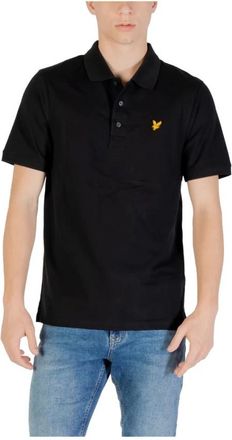 Lyle & Scott Tops, Heren, Zwart, S, Katoen, Zwarte Katoenen Poloshirt
