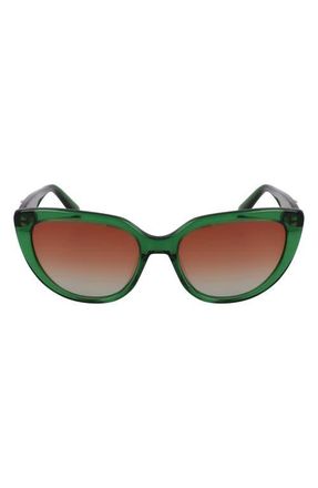 Longchamp Le Pliage 53mm Gradient Cat Eye Sunglasses in Transparent Green at Nordstrom
