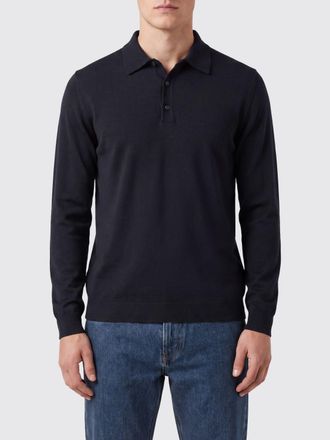 Roberto Collina Polo in maglia di lana merino a 3 bottoni