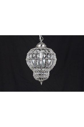 Netlighting Morocco Double Crystal Basket Pendant Ceiling Light in Grey