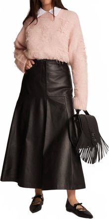 Munthe Tanya Vegan Leather Skirt In Black
