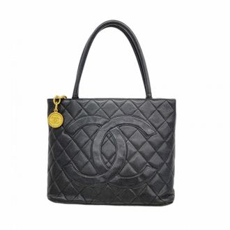 Chanel Black Grained Calfskin Tote Bag (Pre-Owned)