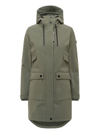 Navahoo dames softshell tussenjas Morgennebel met capuchon