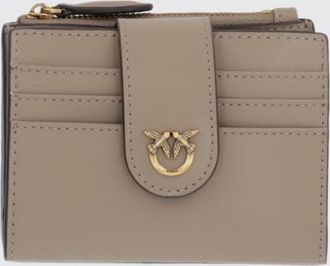 Pinko Portafoglio piccolo in pelle liscia con logo Love Birds metallico