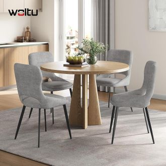 Woltu Woltu Sillas, Juego De 4 Sillas De Comedor, Sillas De Cocina, Chenilla, Gris