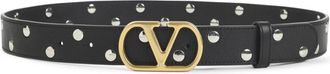 Valentino Garavani VLogo Signature Riem - Dames - Riemen - Zwart - 75 CM - Leer - Accessoires
