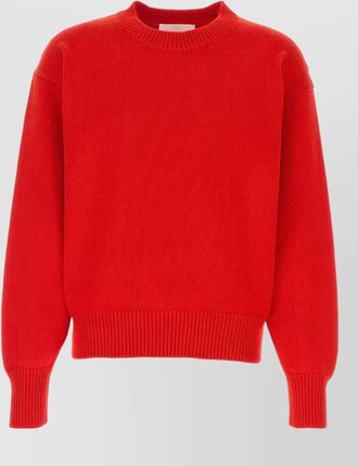 Jil Sander cotton sweater long sleeves ribbed trims