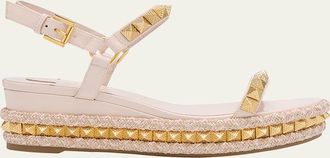 Christian Louboutin 60mm Pyraclou Patent Spike Wedge Sandals