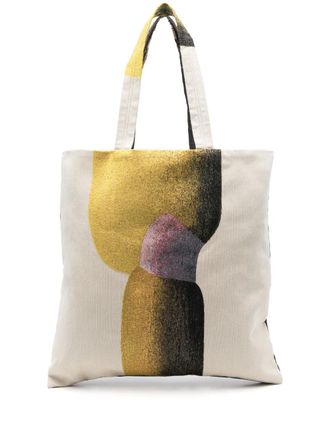 Homme Plissé Issey Miyake RB Stylo-Bille Gobelin tote bag - men - Cotton/Polyester - One Size - Yellow