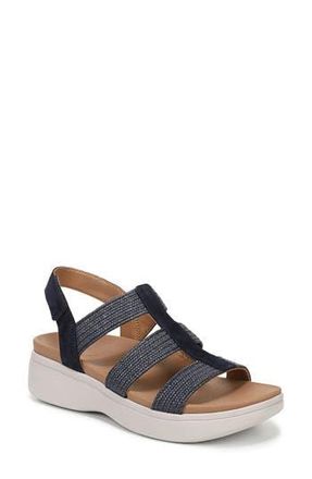 Vionic Sabrina Fisherman Platform Sandal in Navy Blazer Leather And Suede at Nordstrom Rack, Size 11