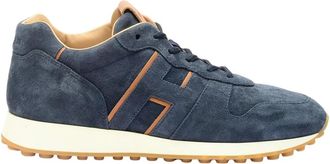 Hogan Marineblauwe Su&egrave;de Lage Sneakers - Heren - Schoenen - Blauw - Maat: 41 EU Su&egrave;de