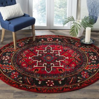 Safavieh Alfombra transicional de polipropileno rojo/multicolor, 122 cm