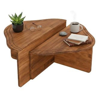 Dmora Mesa De Caf&eacute; Juno, Mesa De Centro Baja, Revistero Para Sof&aacute;, Estante De La Sala De Estar, 90x90h40 Cm, Roble, Con Embalaje Reforzado - Dmora