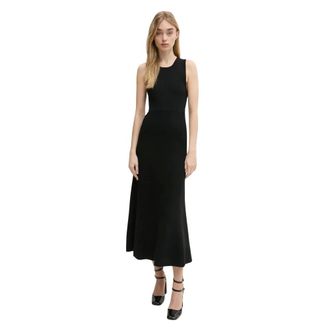Moschino Kleedjes, Dames, Zwart, S, Polyester, Maxi Jurk