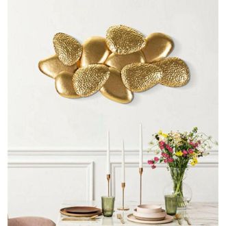 Dmora Lámpara de pared Dospat, Luz de pared, Luz de pared, Foco de pared, 60x11 h31 cm, Oro - Dmora