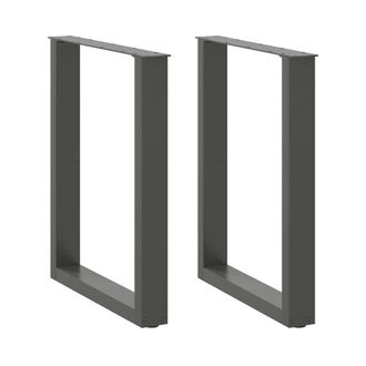 Berkfield Home Coffee Table Legs U-Shaped 2 pcs Anthracite 60x(72-73) cm Steel in Black