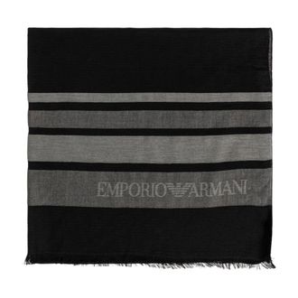 Emporio Armani Logo Scarf - male - Emporio Armani - Scarves - Black - ONE SIZE - Accessories