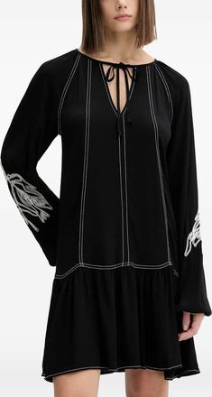 Desigual Abito corto con ricamo - Nero