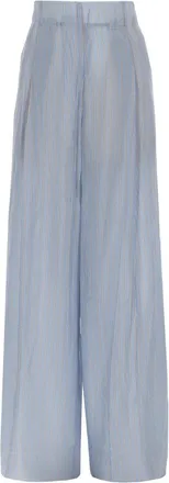Dries Van Noten Wide-Leg Cupro Trousers - Blue