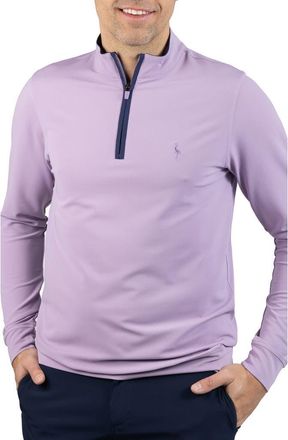 Tailorbyrd Micro Grid Quarter Zip Performance Pullover in Blush Lavender at Nordstrom Rack, Size Xx-Large