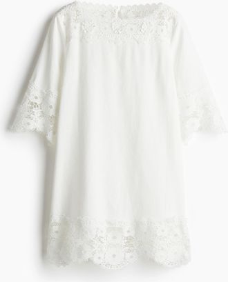 H&M Kleid mit Spitze - White