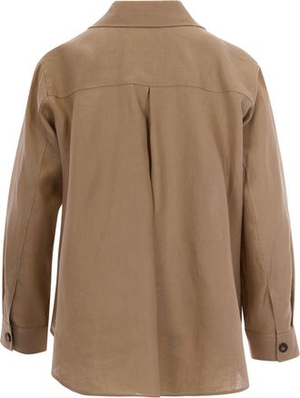 Max Mara Womens Jacket Workwear Safari Linen Shirt