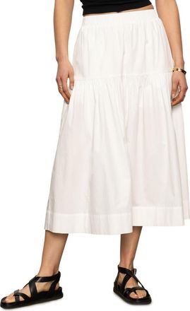 Sanctuary Cotton Poplin Prairie Skirt in White at Nordstrom, Size Medium