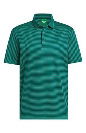 adidas Stripe Golf Polo in Court Green/Night Indigo at Nordstrom, Size Xx-Large