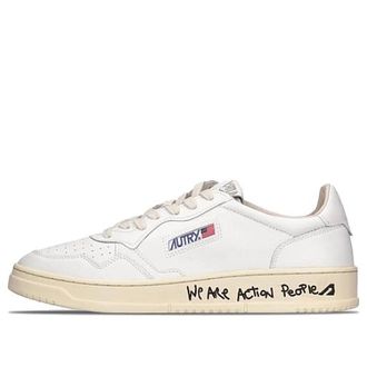 Autry (WMNS) Autry Medalist Leather Low Lettering We Are Action People - White AULW-LD06