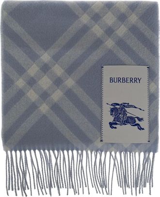 Burberry Bufanda de Cachemira a Cuadros - Accessories - Mujer - Azul - ONE SIZE