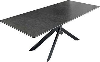 Global Interiors Ausziehbarer Designer Esstisch Alpino aus Keramik 160-200 x 90 cm - Anthrazit