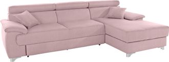 Domo Collection Ecksofa »Mira, inklusive Kopfteilverstellung für mehr Wohlfühlkomfort, L-Form« wahlweise mit Bettfunktion und Bettkasten, elegant und modern