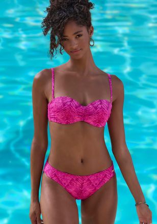 Jette Bikini-Hose JETTE Floretta, Damen, Gr. 34, N-Gr, lila (beere bedruckt), Recycling-Polyamid, bedruckt, Badehosen Bikini-Hose, in Ton in Ton-Harmonie