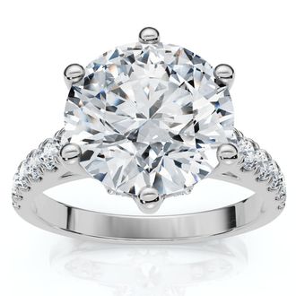 Pompeii3 3.40Ct Round Diamond Engagement Ring Lab Grown in White or Yellow Gold
