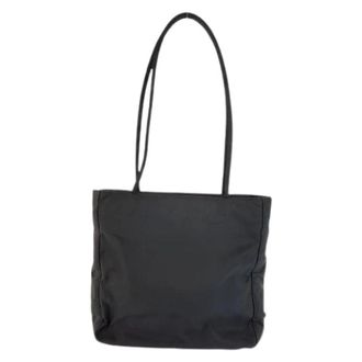 Prada Pre-owned Tote Bags, female, Black, Size: ONE SIZE Pre-owned Tessuto Nylon Tote Bag