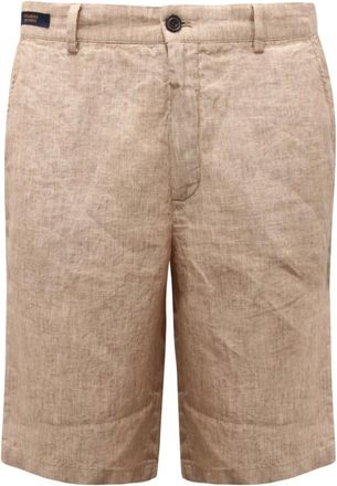 Paul & Shark Korte Broeken, Heren, Beige, L, Linnen, Linnen Bermuda Shorts 6669At Model