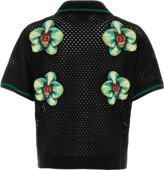 Casablanca Mens Orchid Shirt Black Cotton