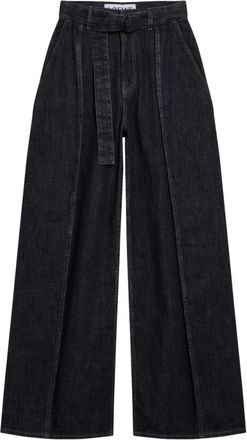 Loewe Wide Jeans, female, Blue, Size: XS Belted Jeans