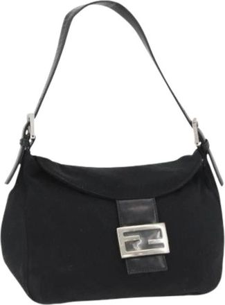 Fendi Pre-owned Shoulder Bags, female, Black, Size: ONE SIZE Pre-owned Vintage Nylon Shoulder Bag