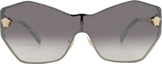 Versace Gradient Grey Mirrored Silver Shield Ladies Sunglasses VE2182 12526I 43